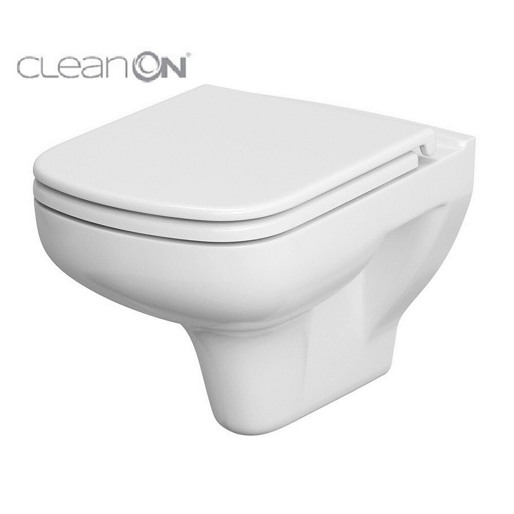 CERSANIT Závěsná WC mísa BARVA obdélníkové sedátko duraplast antibakteriální pomalý pád easy release K701-042