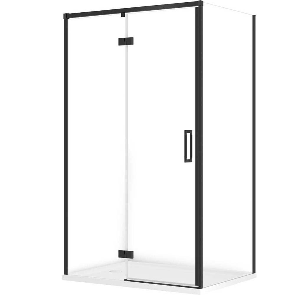 CERSANIT LARGA sprchový kout levý černý 120x90 se sprchovou vaničkou TAKO 120x90x4 bílý S601-335