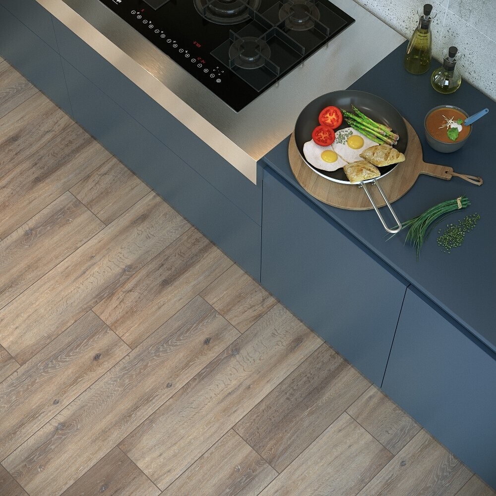 Glazované dlaždice CLASSIC OAK COLD brown mat 14,7x89