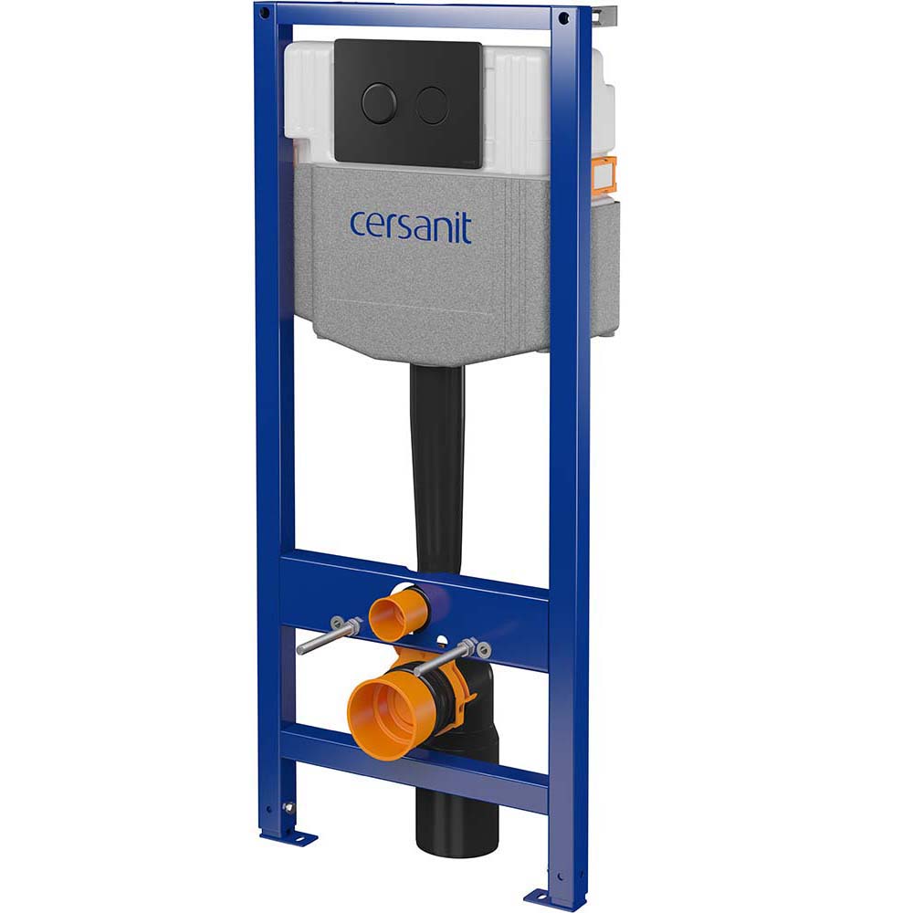 CERSANIT SYSTEM 50 pneumatický podomítkový rám s černým tlačítkem S701-751