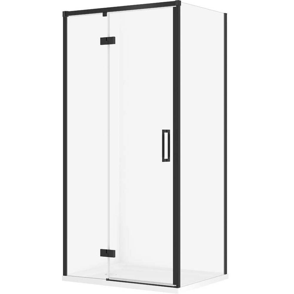 CERSANIT LARGA sprchový kout levý černý 100x80 se sprchovou vaničkou TAKO 100x80x4 bílý S601-339