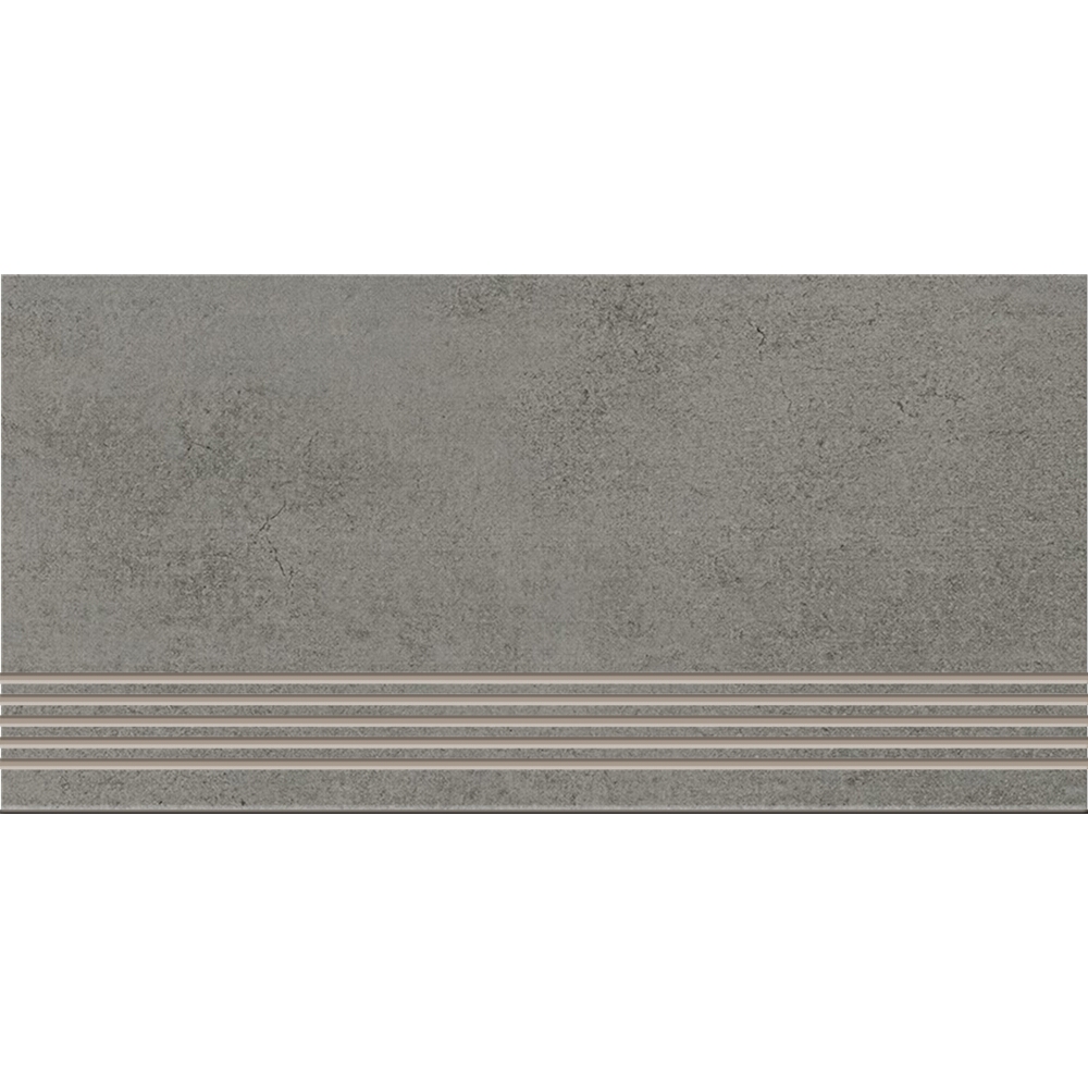 Dlažba Schodovka imitace betonu FOG grafitová matná 29,8x59,8 cm Cer-Art