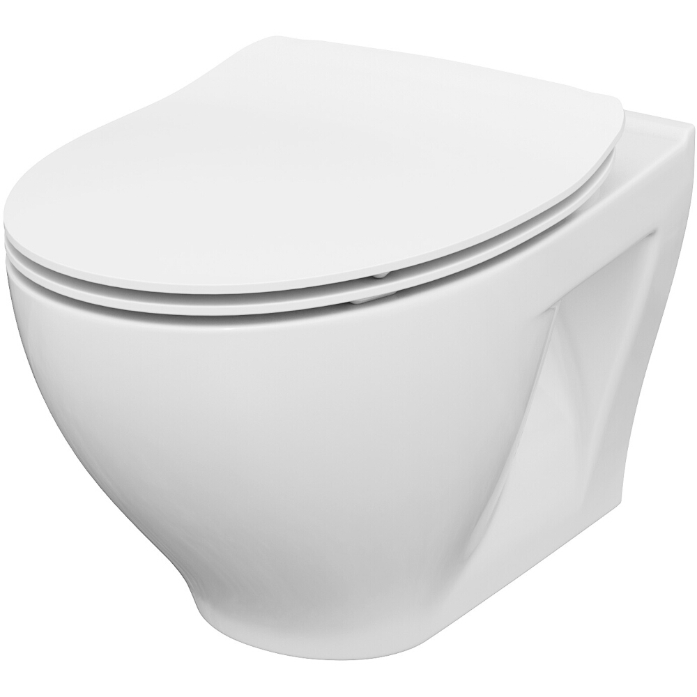 CERSANIT Závěsná WC mísa MODUO duroplast sedátko antibakteriální pomalý pád K701-147