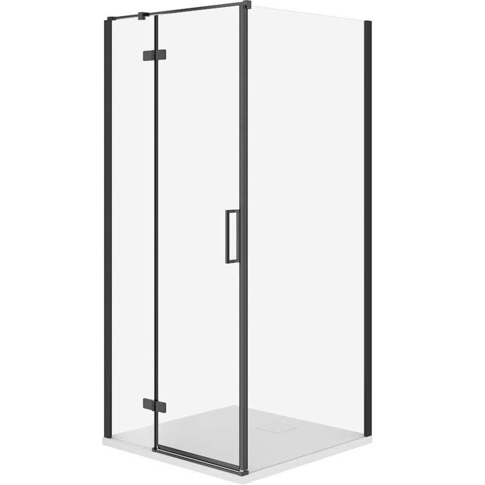 CERSANIT JOTA sprchový kout levý černý 80x80 se sprchovou vaničkou TAKO slim bílý S601-173