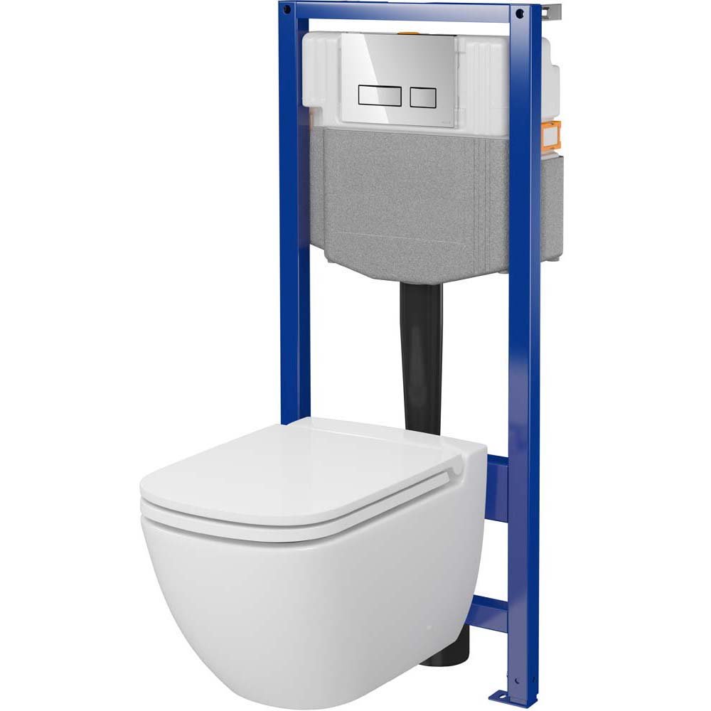 CERSANIT COBE SYSTEM 50 mechanická podomítková sada, mísa CASPIA, prkénko, tlačítko S701-829