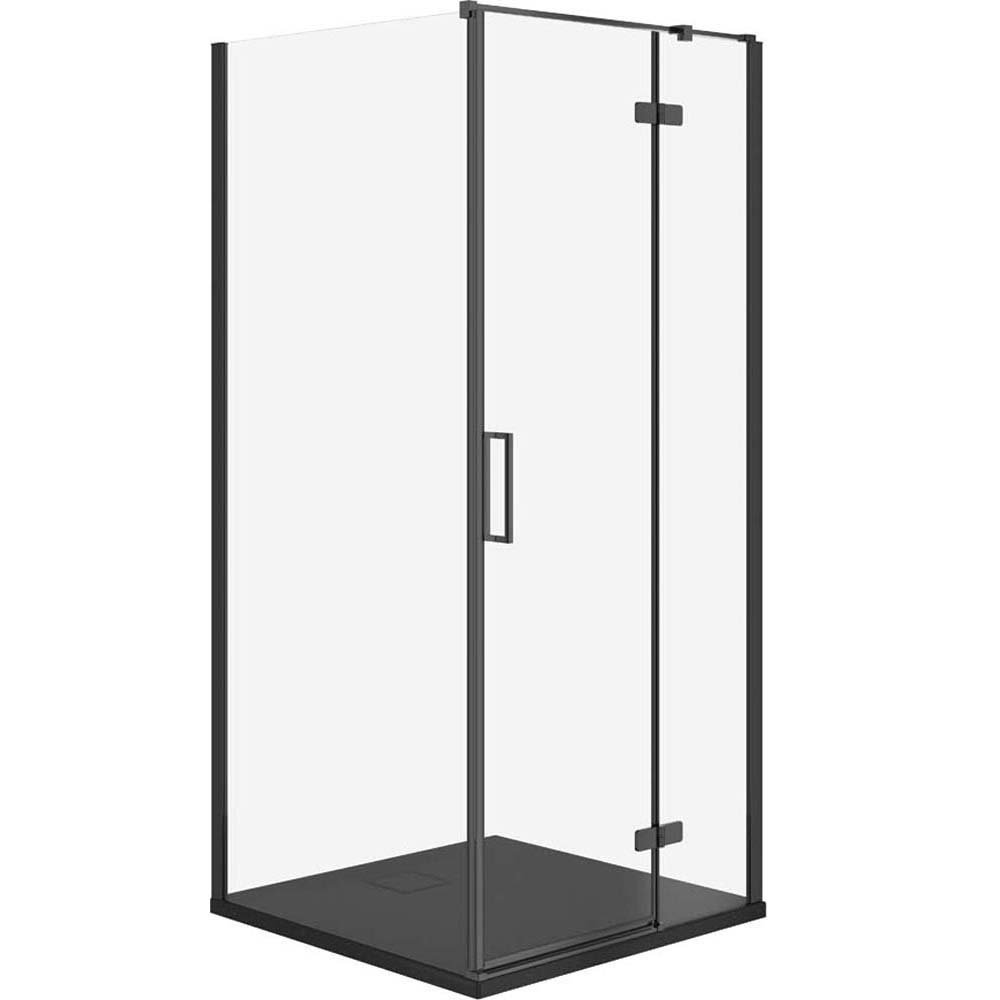 CERSANIT JOTA sprchový kout pravý černý 80x80 se sprchovou vaničkou TAKO slim černý matný S601-156