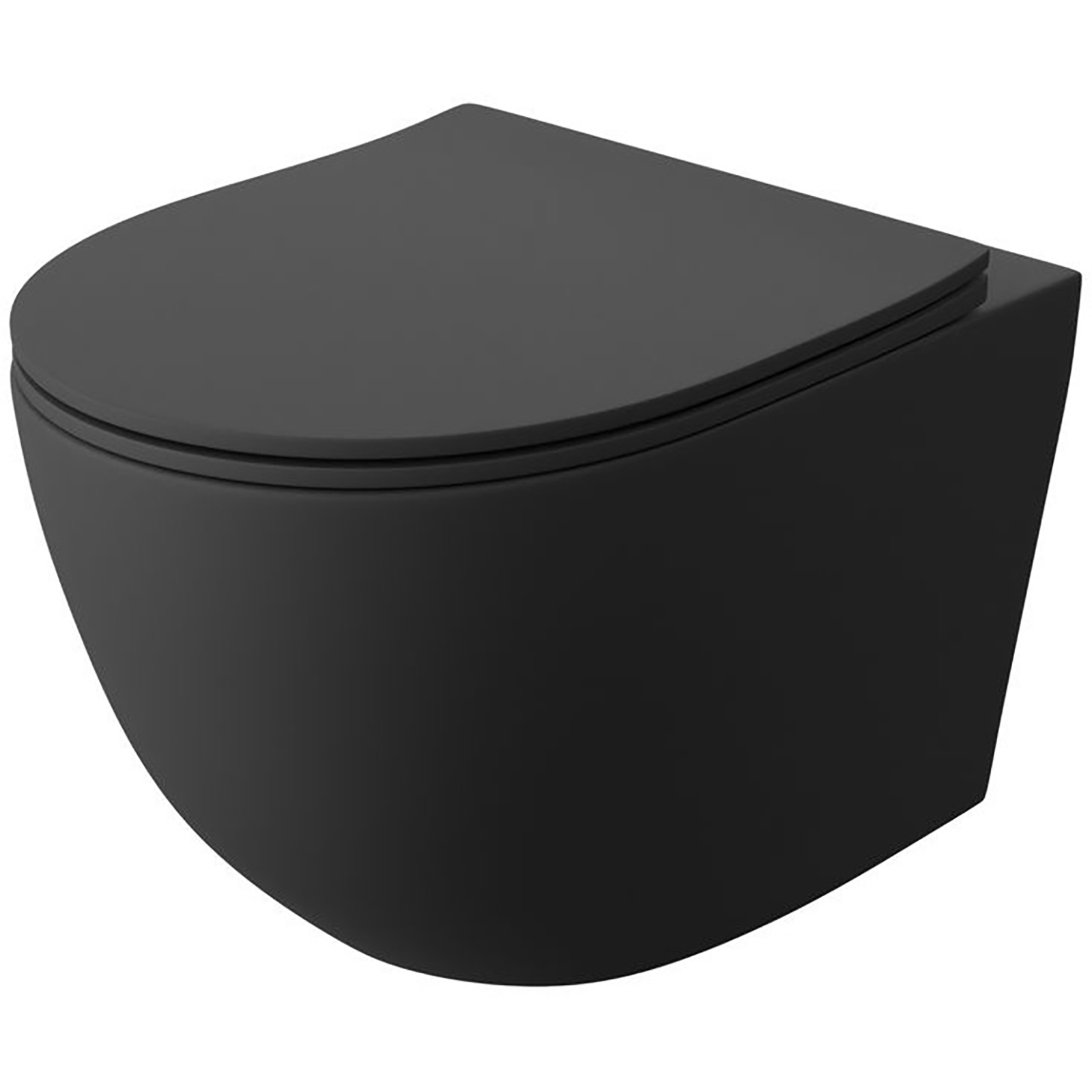 LAVITA Závěsná WC mísa SINTO BLACK 2.0 vířivá s duroplastovým sedátkem černá