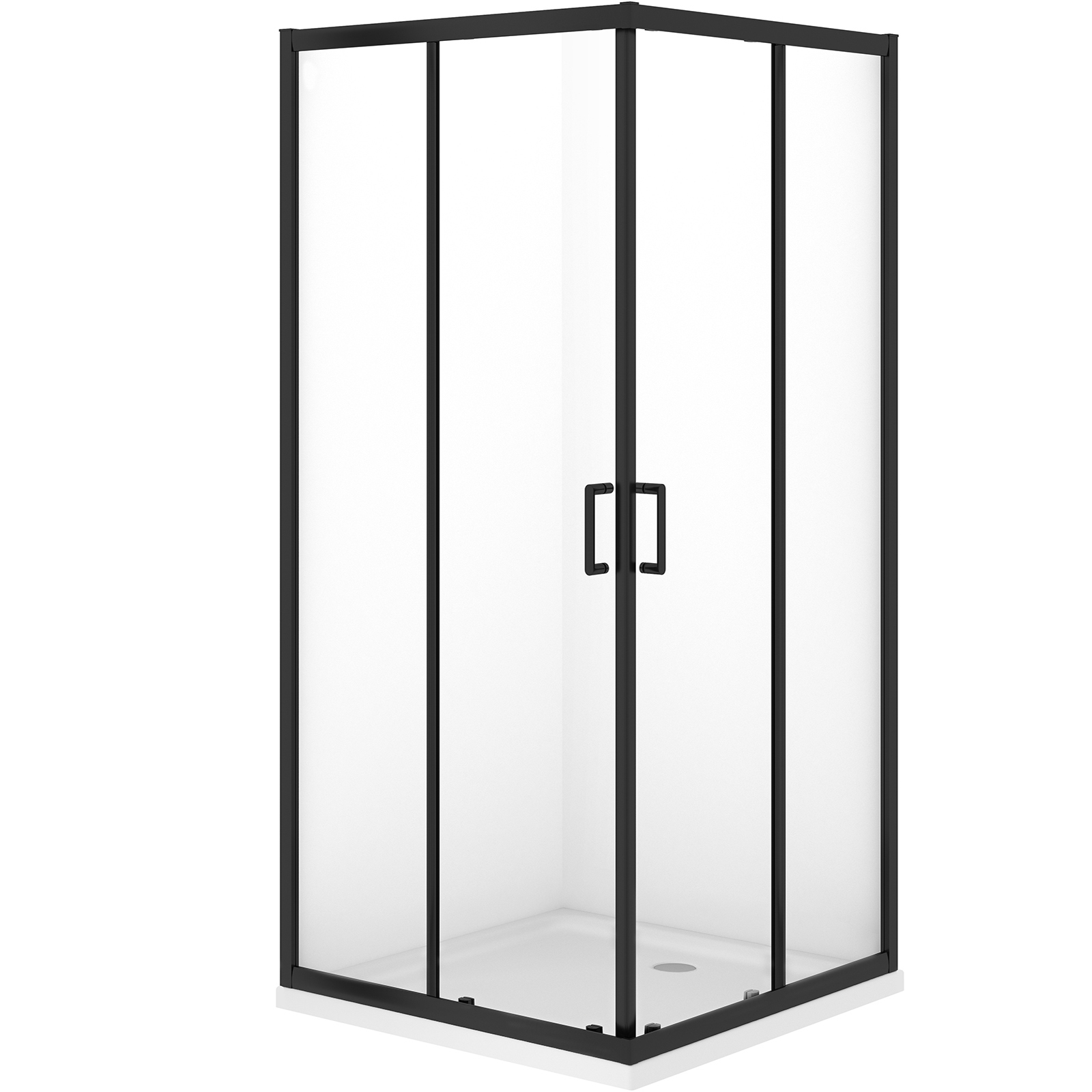 CERSANIT VERSO sada sprchových koutů s černým profilem a vaničkou TAKO 90X90 cm S601-253 CERSANIT VERSO sada sprchových koutů s černým profilem a vaničkou TAKO 90X90 cm S601-253