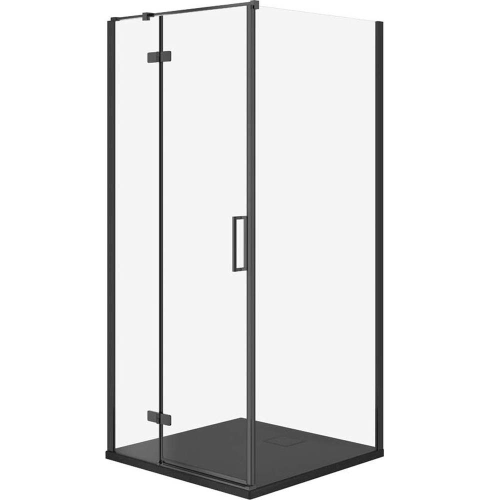 CERSANIT JOTA sprchový kout levý černý 90x90 se sprchovou vaničkou TAKO slim černý matný S601-157