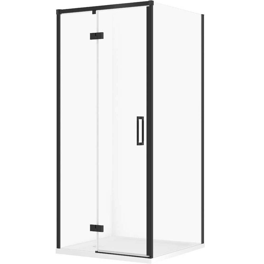 CERSANIT LARGA sprchový kout levý černý 80x80 se sprchovou vaničkou TAKO 80x80x4 bílý S601-347