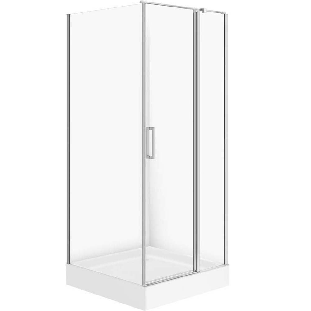 CERSANIT MODUO čtvercový sprchový kout pravý 90x90 se sprchovou vaničkou TAKO 90x16 bílý S601-353
