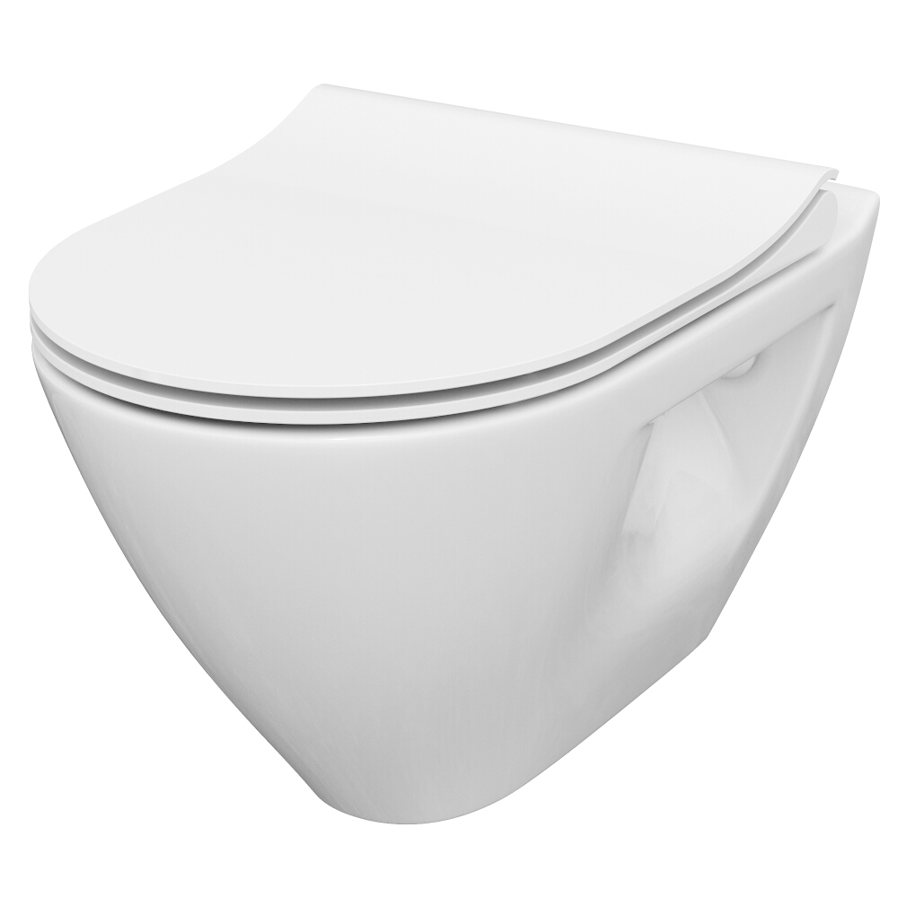 CERSANIT Závěsná WC mísa SET B291 MZ MILLE CLEAN ON duroplast slim sedátko S701-453