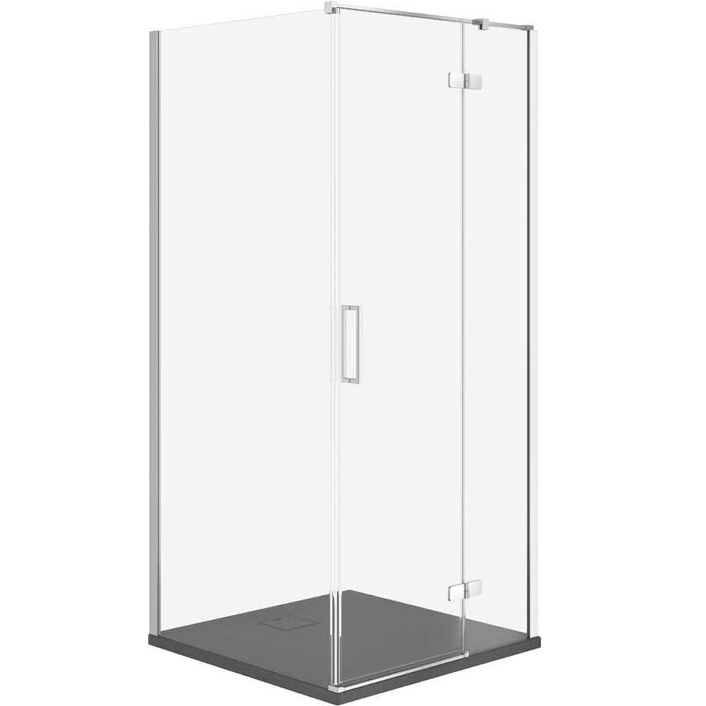 CERSANIT JOTA sprchový kout pravý chrom 90x90 se sprchovou vaničkou TAKO slim šedý matný S601-146