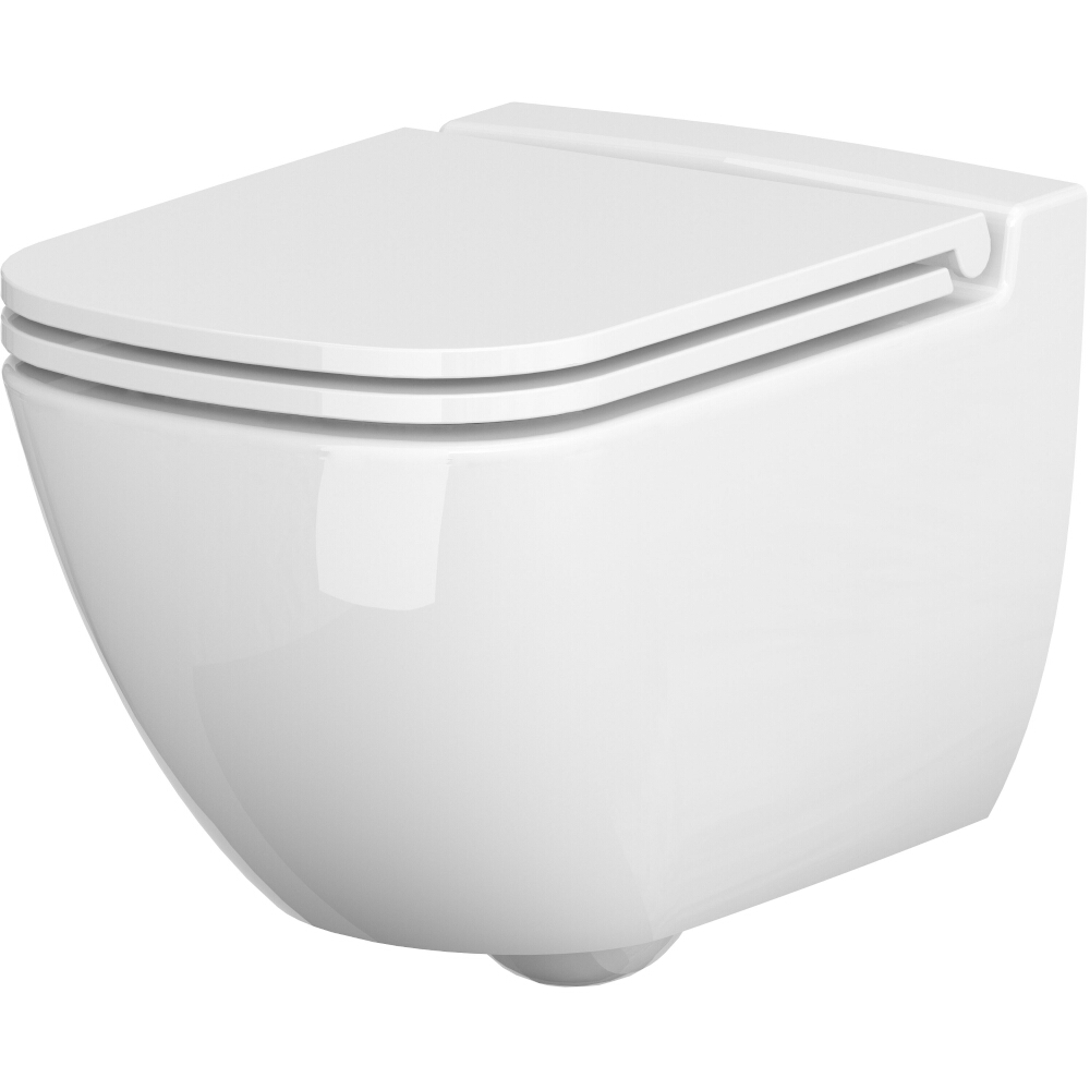 CERSANIT WC mísa závěsná 741 CASPIA NEW obdélníkové duroplastové sedátko antibakteriální pomalý pád easy release K701-103