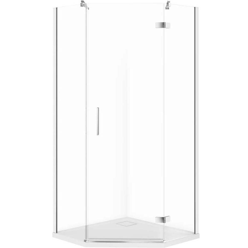 CERSANIT JOTA pětiúhelníkový sprchový kout pravý chrom 90x90 se sprchovou vaničkou TAKO slim S601-163