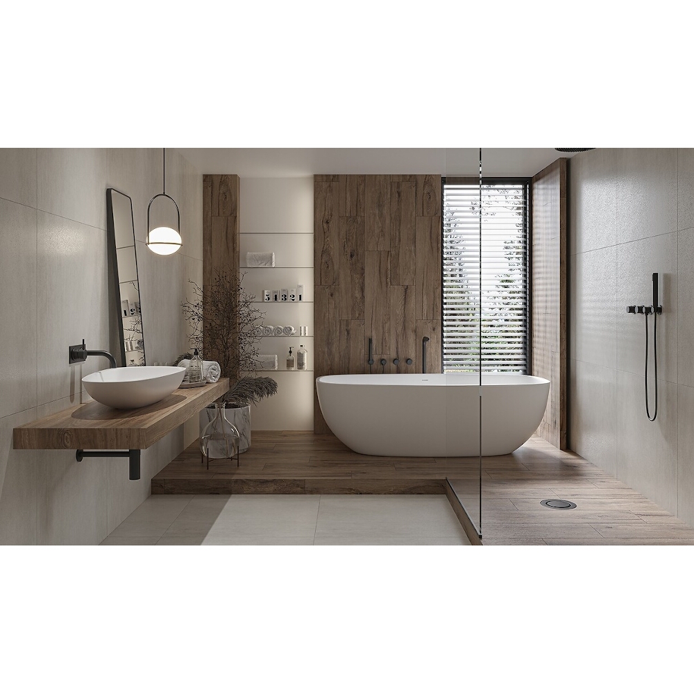 Glazované dlaždice WOOD CONCEPT structure mat cold beige 22,1x89