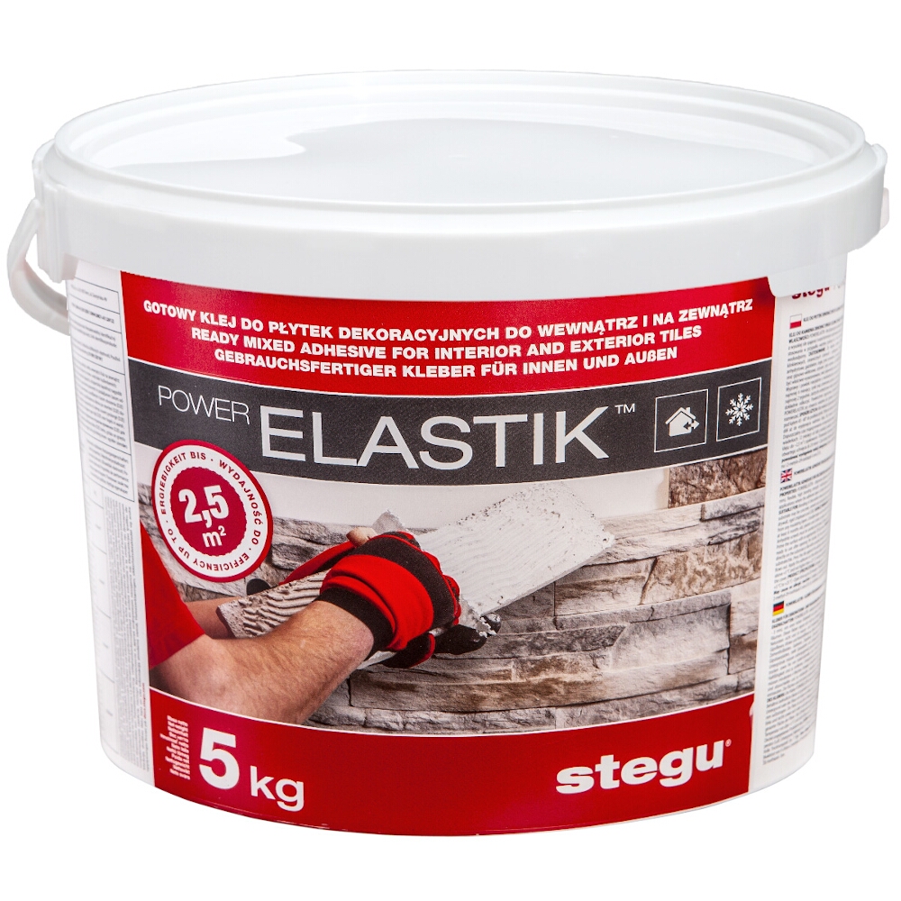Lepicí malta na dekorativne obklady vnitřní/venkovní POWERELASTIK 5 kg STEGU