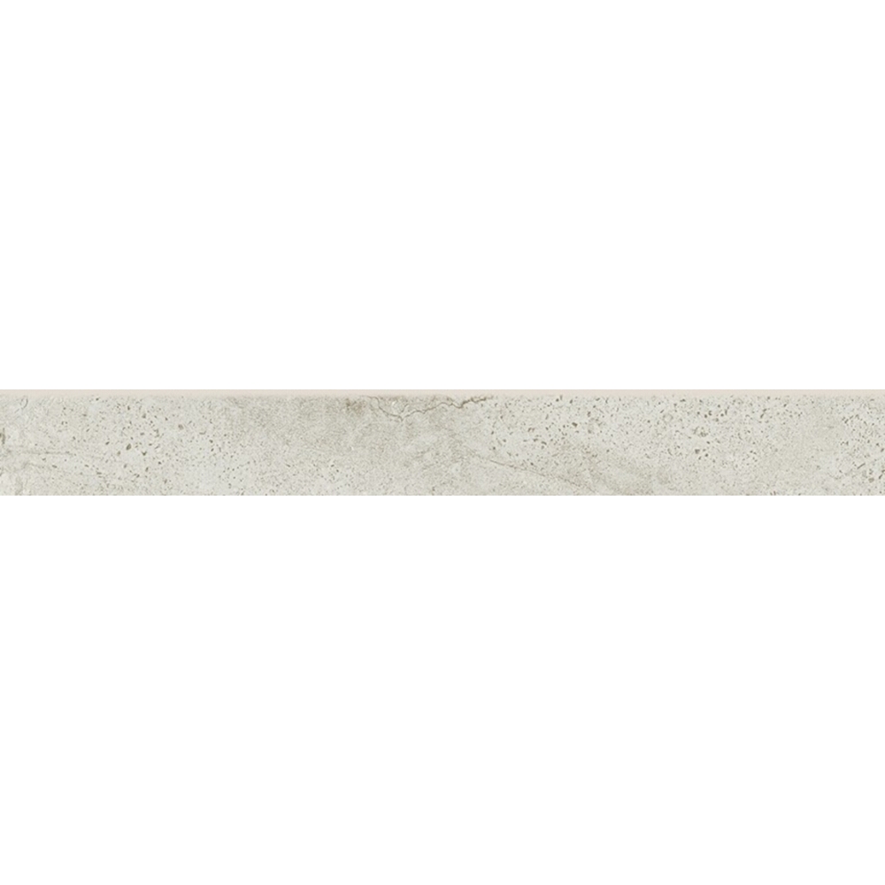 Dlažba Sokl imitace kamene NEWSTONE bílá matná 7,2x59,8 cm Cersanit