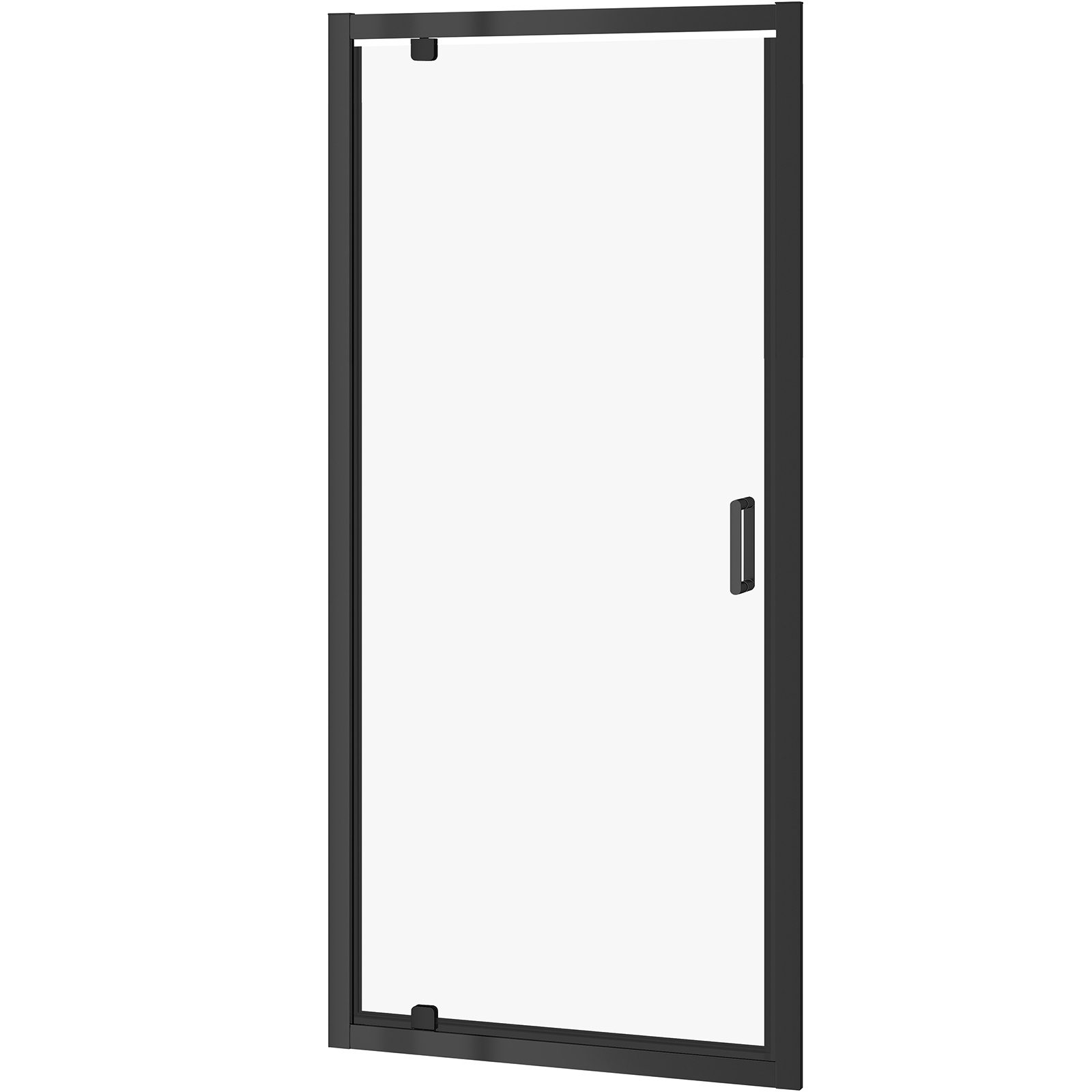 CERSANIT otočné dveře sprchové kabinky 80x190 černé, průhledné sklo S913-011