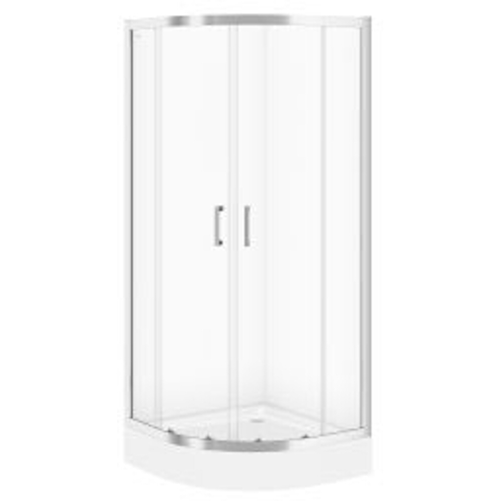 CERSANIT Půlkruhový sprchový kout BASIC 80x185 se sprchovou vaničkou TAKO 80x16 S601-117