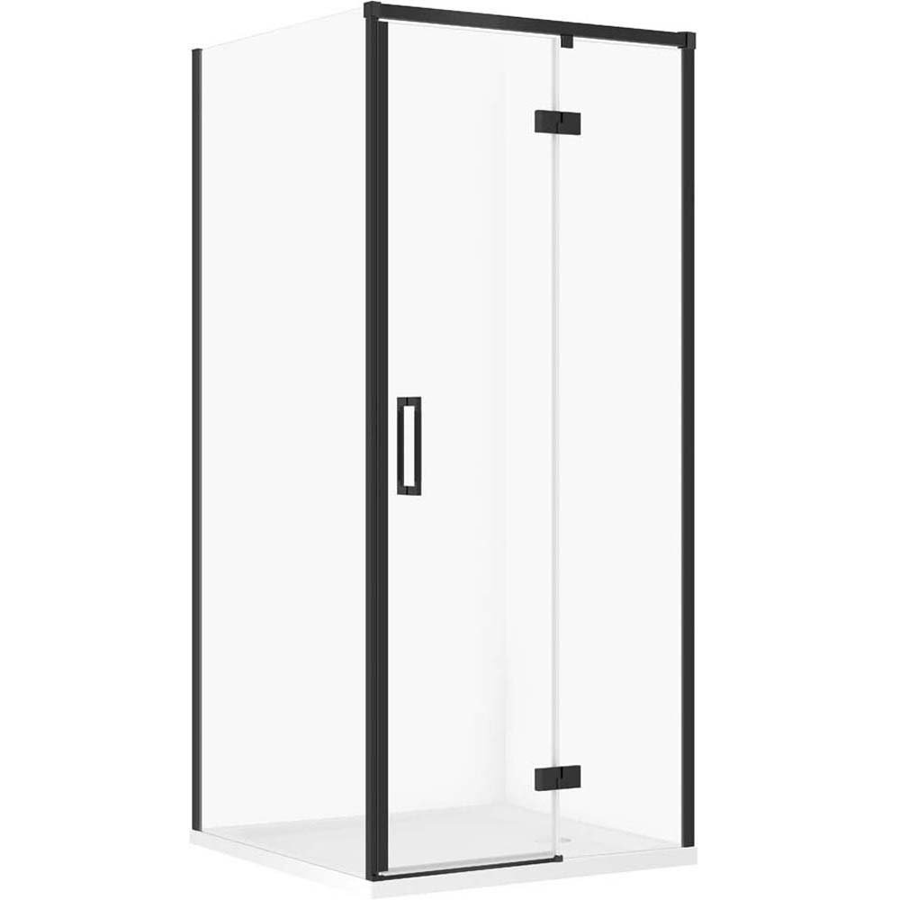 CERSANIT LARGA sprchový kout pravý černý 80x80 se sprchovou vaničkou TAKO 80x80x4 bílý S601-348