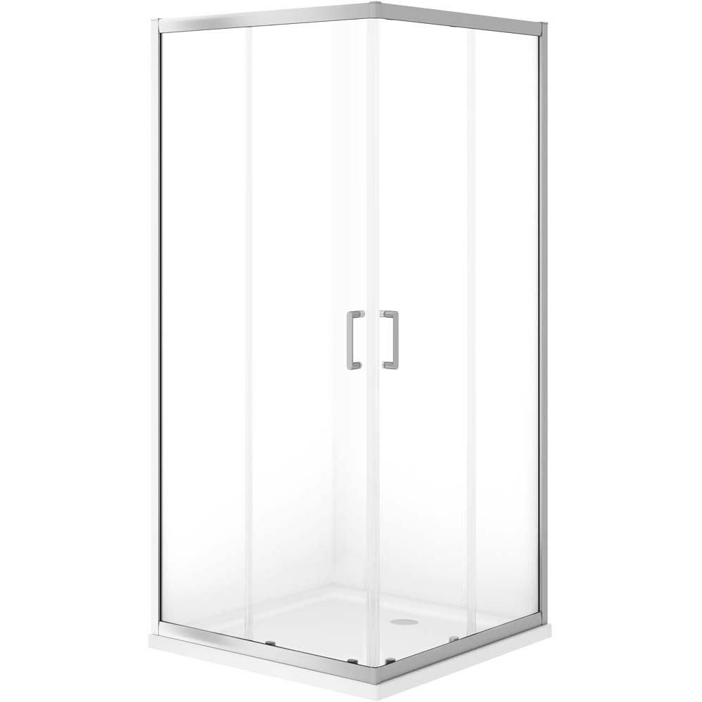 CERSANIT VERSO sada sprchového koutu s chromovým profilem a sprchovou vaničkou TAKO 90X90 cm S601-251