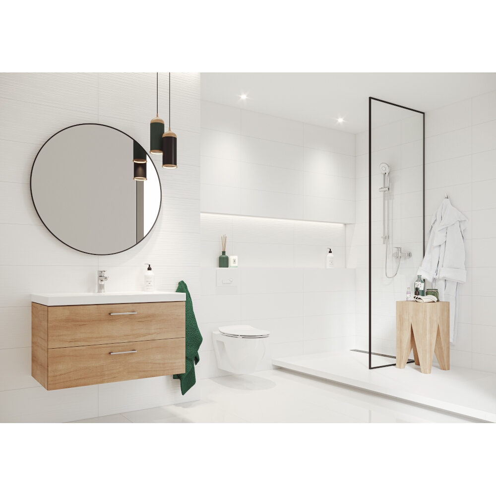 OBKLAD BLANKA RAIN WHITE STRUCTURE SATIN 24X74
