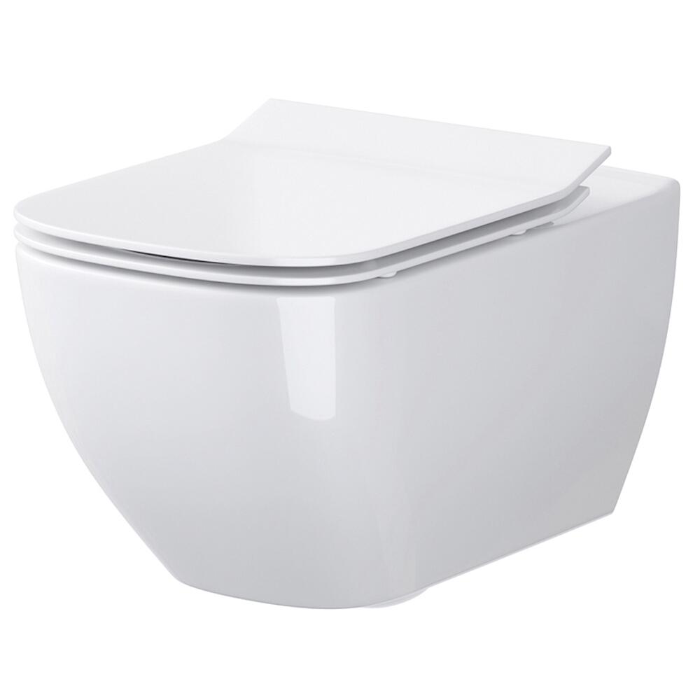 CERSANIT Závěsná WC mísa SET B139 METROPOLITAN UM CLEAN ON duroplastové sedátko K701-266