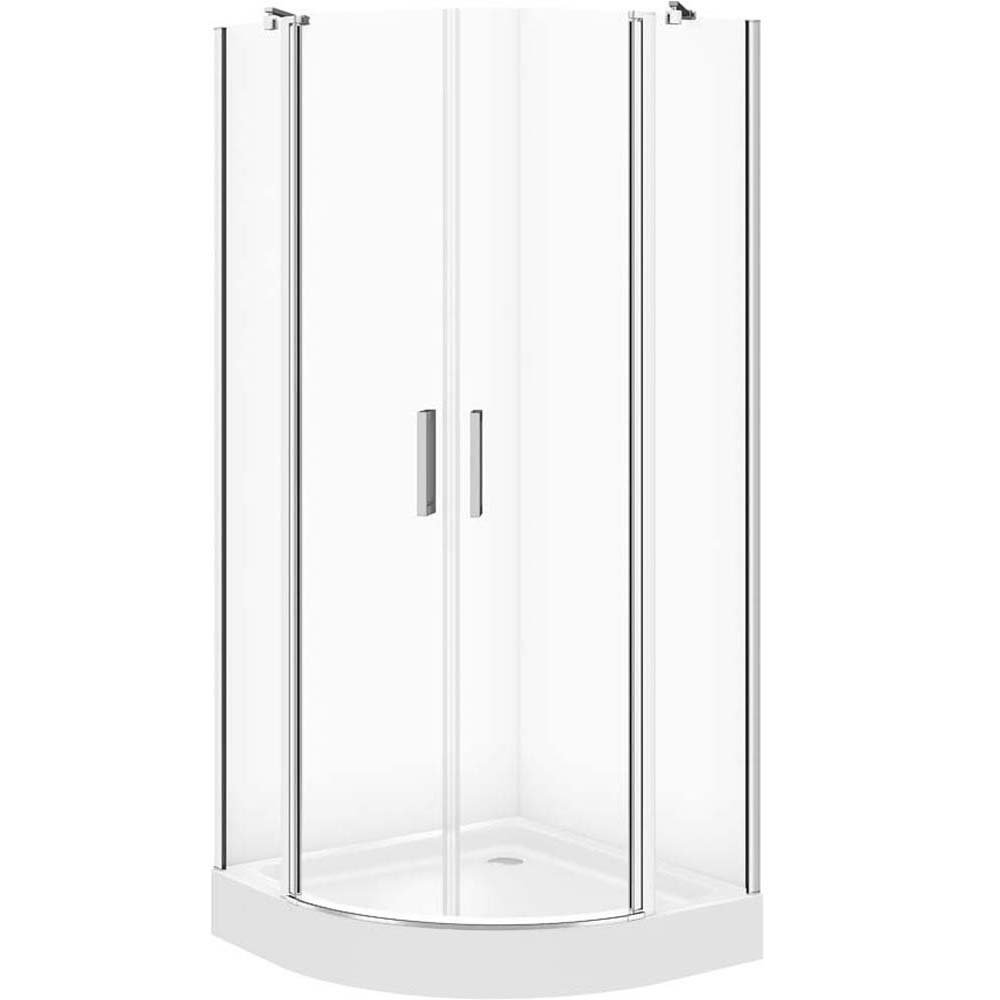 CERSANIT MODUO 90x90 půlkruhový sprchový kout se sprchovou vaničkou TAKO 90x16 bílá S601-349