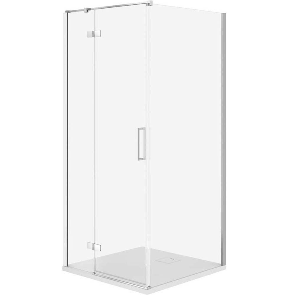 CERSANIT JOTA sprchový kout levý chrom 80x80 se sprchovou vaničkou TAKO slim bílý matný S601-151
