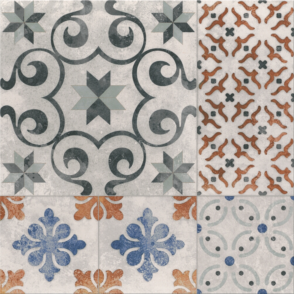 Glazované_dlaždice_PATCHWORK_multikolor_ONE_satin_42x42 Glazované dlaždice PATCHWORK multikolor ONE satin 42x42