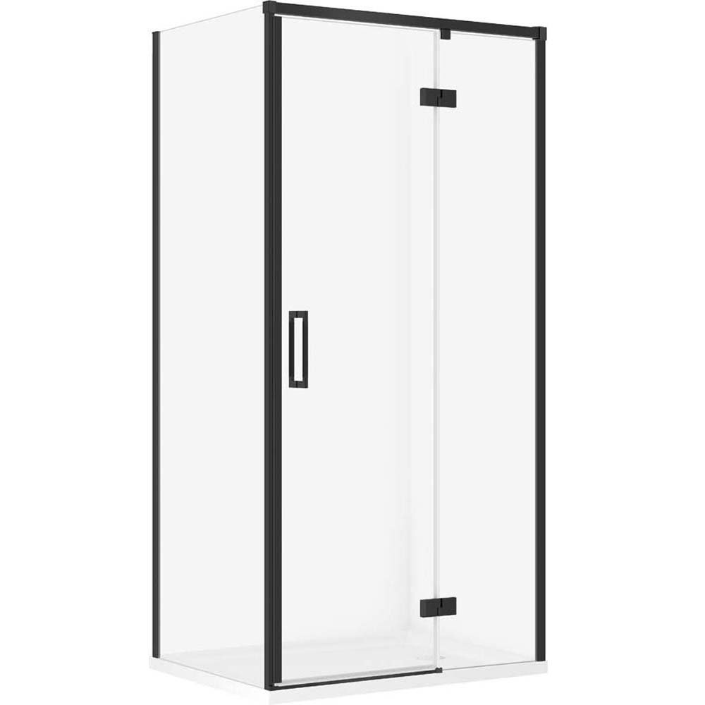 CERSANIT LARGA sprchový kout pravý černý 100x80 se sprchovou vaničkou TAKO 100x80x4 bílý S601-340