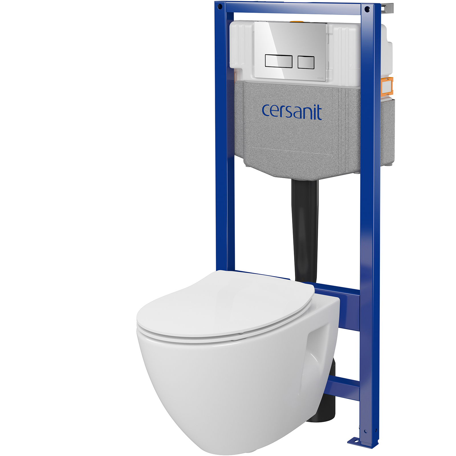 CERSANIT SYSTEM 50 mech podomítková sada, mísa Moduo Plus, deska, chromované tlačítko S701-769