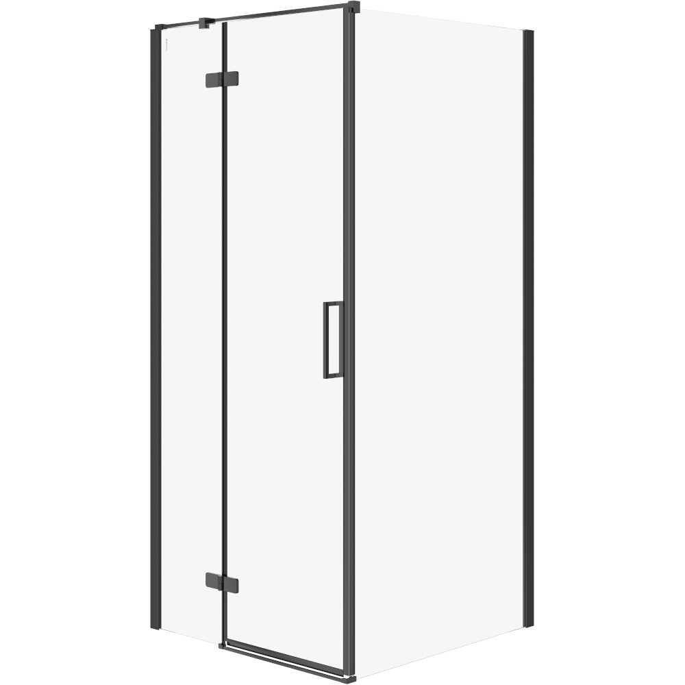 CERSANIT Rohový sprchový kout JOTA levý černý 90x90x195 čiré sklo S160-003