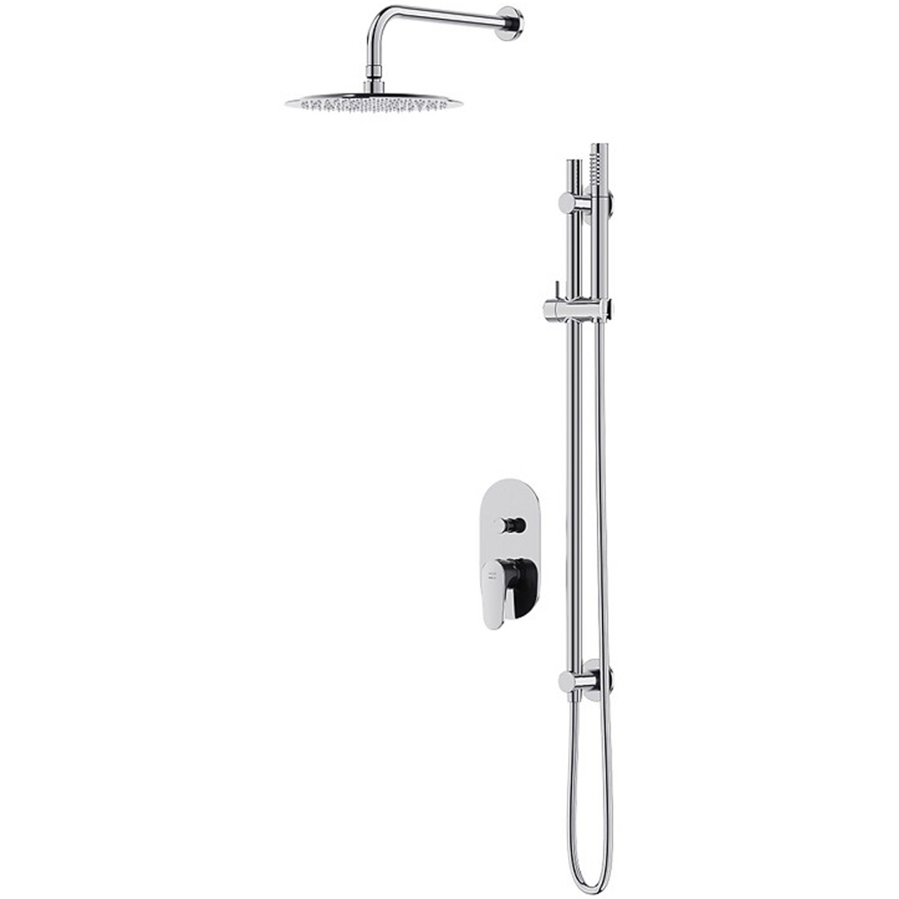 CERSANIT INVERTO podomítková sada s vanovou a sprchovou baterií 2v1 chrom + černá S952-005