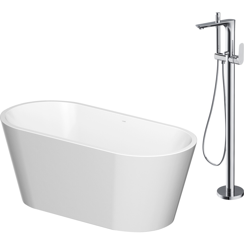 CERSANIT CREA OVAL 160x75 volně stojící vanová sada s volně stojící baterií CREA S601-141
