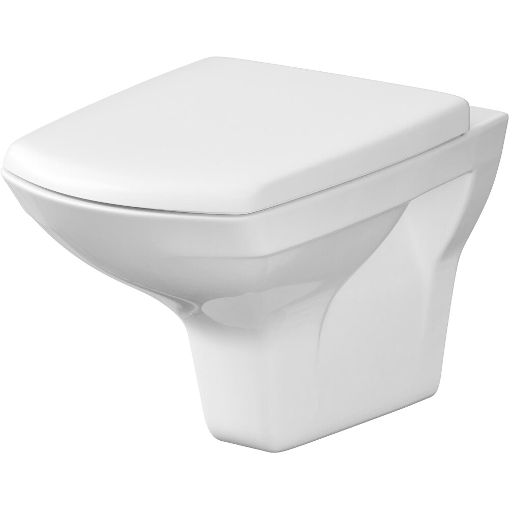 CERSANIT Závěsná WC mísa CARINA obdélníkové duroplastové sedátko pomalý pád K701-033