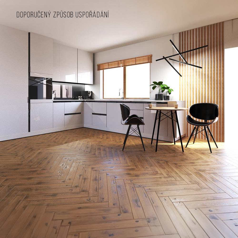 DLAŽBA CHEVRON CABANE BROWN MAT 9,5X59,2
