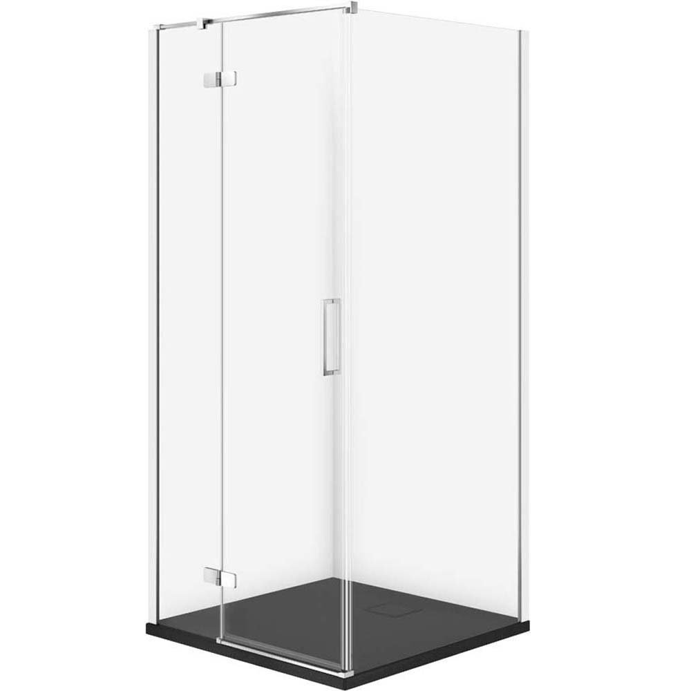 CERSANIT JOTA sprchový kout levý chrom 90x90 se sprchovou vaničkou TAKO slim black matt S601-327