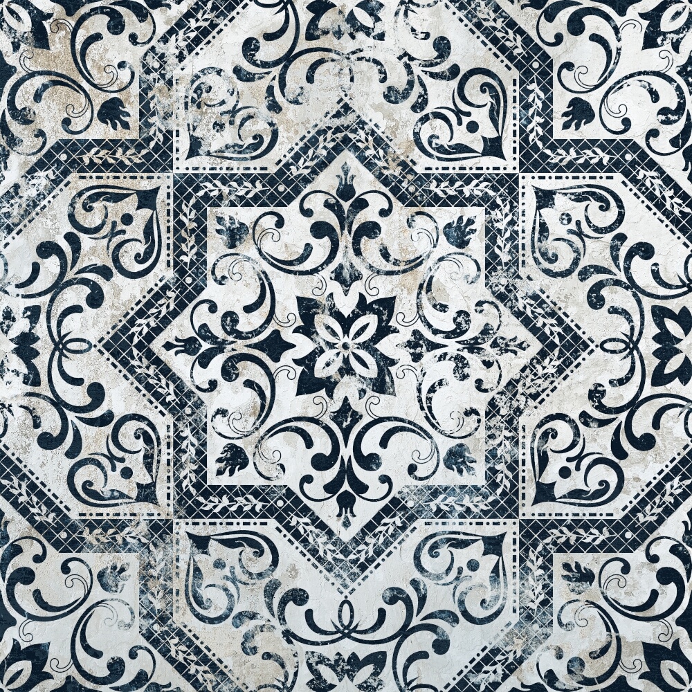 Glazované_dlaždice_hiszpański_Absolut_Keramika_MINDANAO_DECOR_black_satin_60,8x60,8_gat._I Glazované dlaždice hiszpański Absolut Keramika MINDANAO DECOR black satin 60,8x60,8 gat. I
