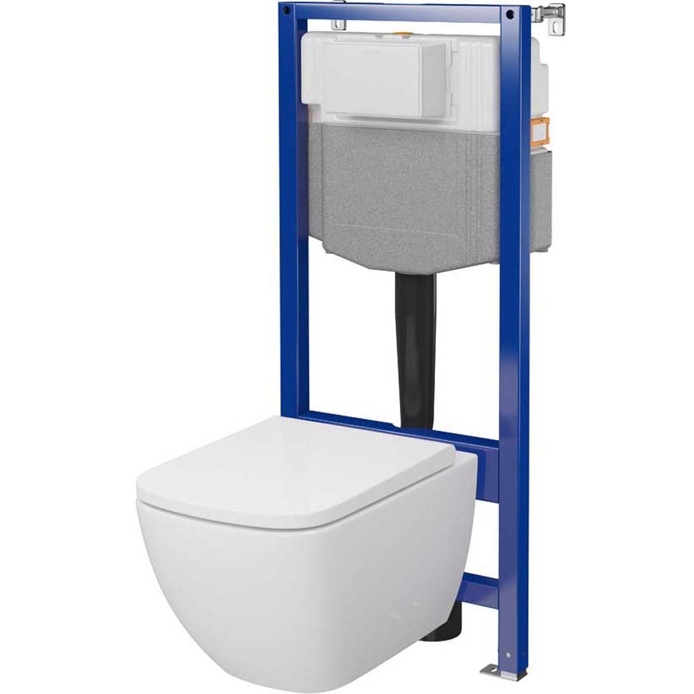 CERSANIT AQUA 50 PNEU QF podomítková sada ZEN PRO SQUARE mísa, duroplastová deska S701-887