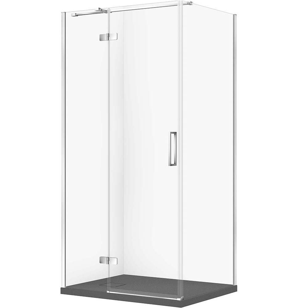 CERSANIT Set obdélníkový sprchový kout JOTA levý 100x80 chrom, sprchová vanička TAKO SLIM šedá matná S601-427 CERSANIT Set obdélníkový sprchový kout JOTA levý 100x80 chrom, sprchová vanička TAKO SLIM šedá matná S601-427