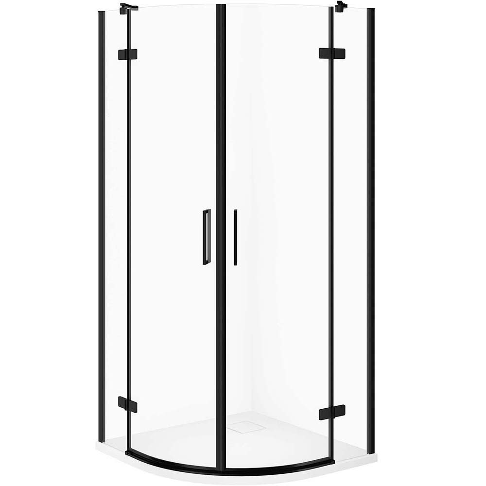 CERSANIT JOTA 90x90 sada půlkruhového sprchového koutu černá, sprchová vanička TAKO SLIM bílá matná S601-451 CERSANIT JOTA 90x90 sada půlkruhového sprchového koutu černá, sprchová vanička TAKO SLIM bílá matná S601-451