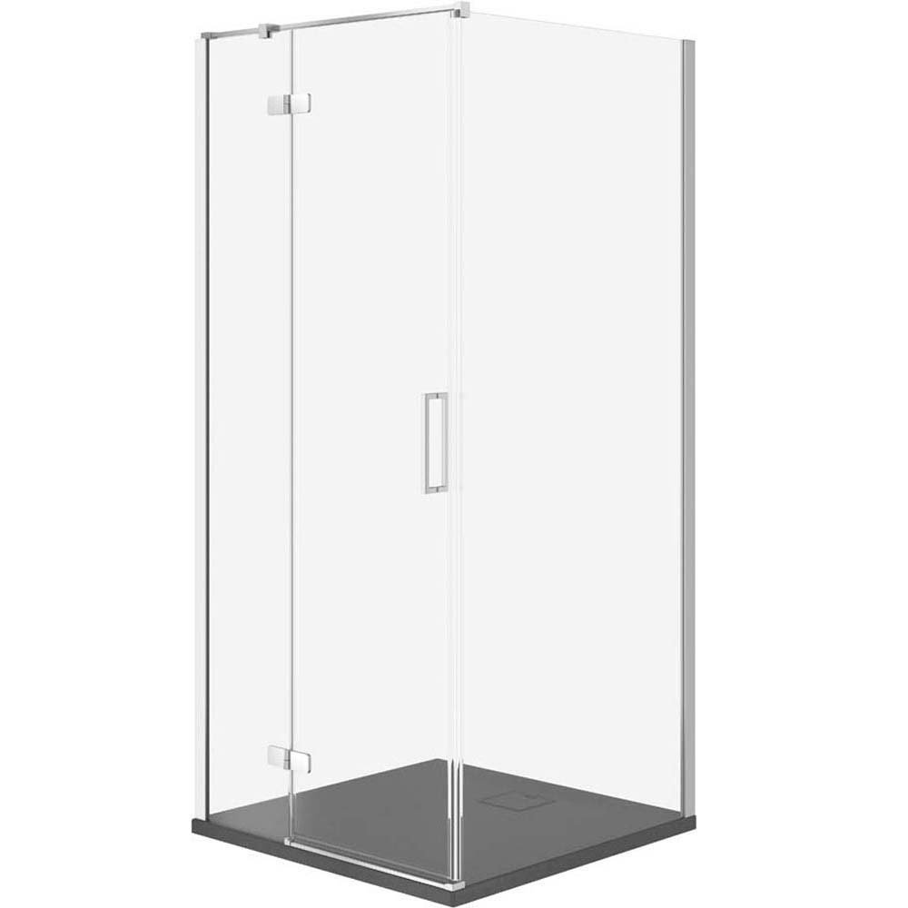 CERSANIT JOTA sprchový kout levý chrom 90x90 se sprchovou vaničkou TAKO slim šedý matný S601-145