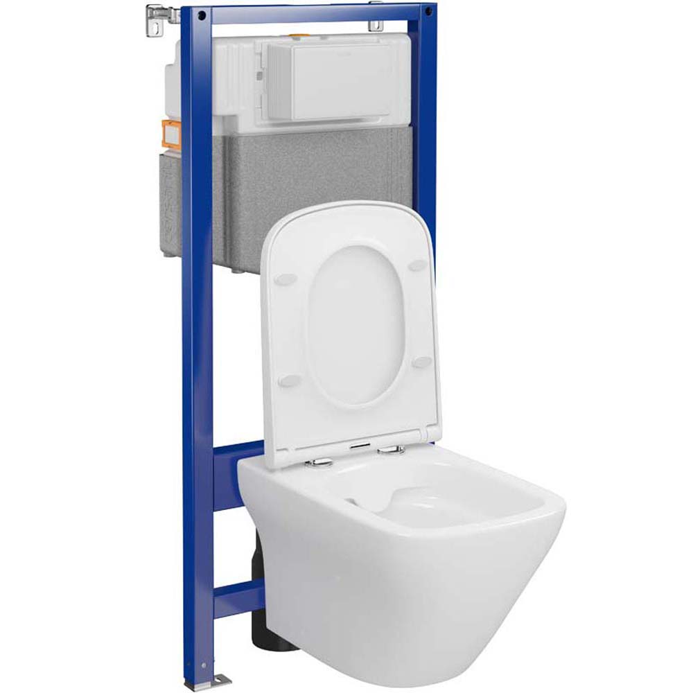 Mechanická podomítková sada CERSANIT AQUA PLUS s miskou a deskou LARGA S701-801