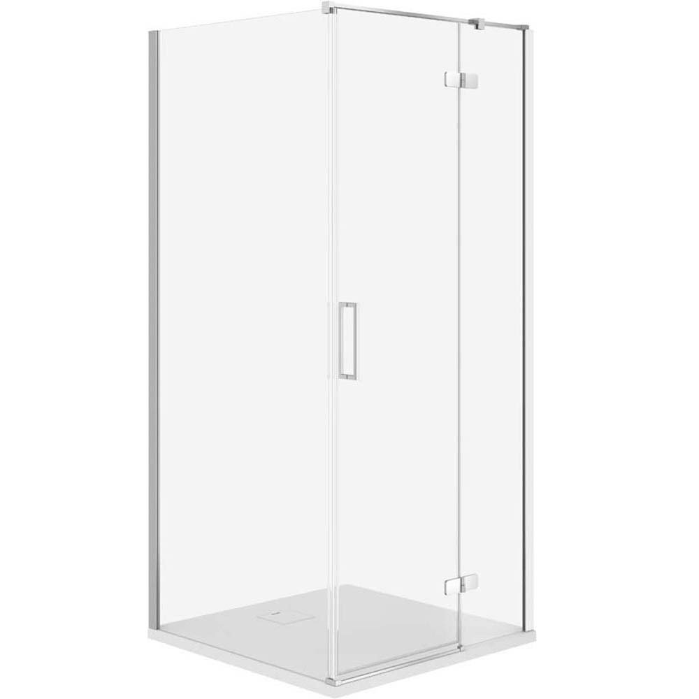 CERSANIT JOTA sprchový kout pravý chrom 80x80 se sprchovou vaničkou TAKO slim bílý matný S601-152
