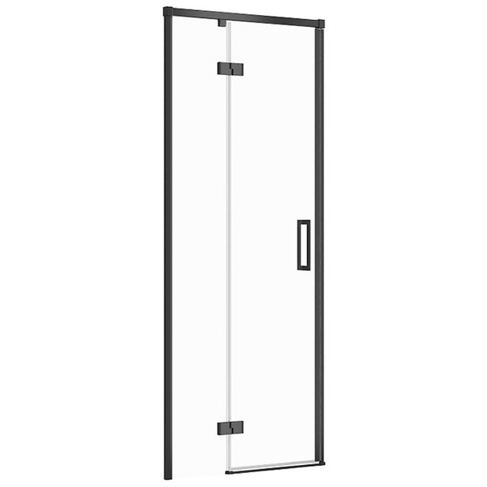 CERSANIT Sprchové dveře LARGA černé 80x195 LEVÉ čiré sklo S932-127
