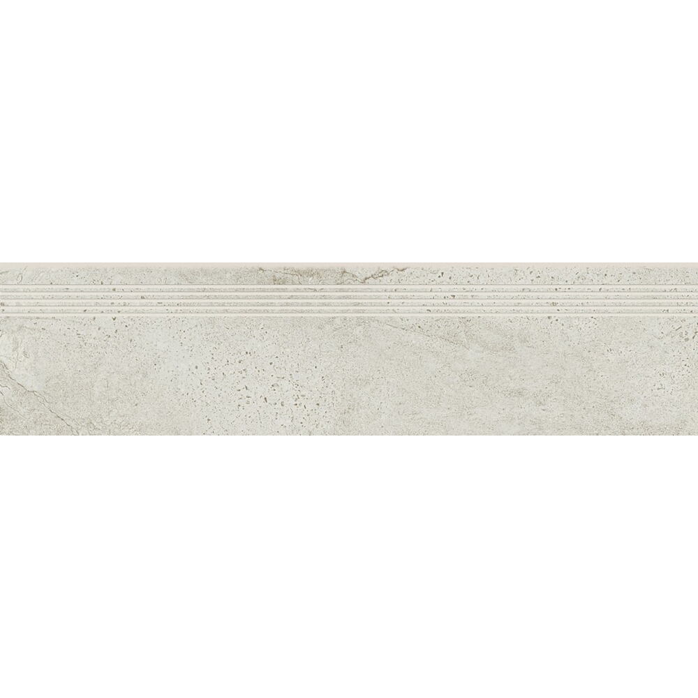 Dlažba Schodovka imitace kamene NEWSTONE bílá matná 29,8x119,8 cm Cersanit