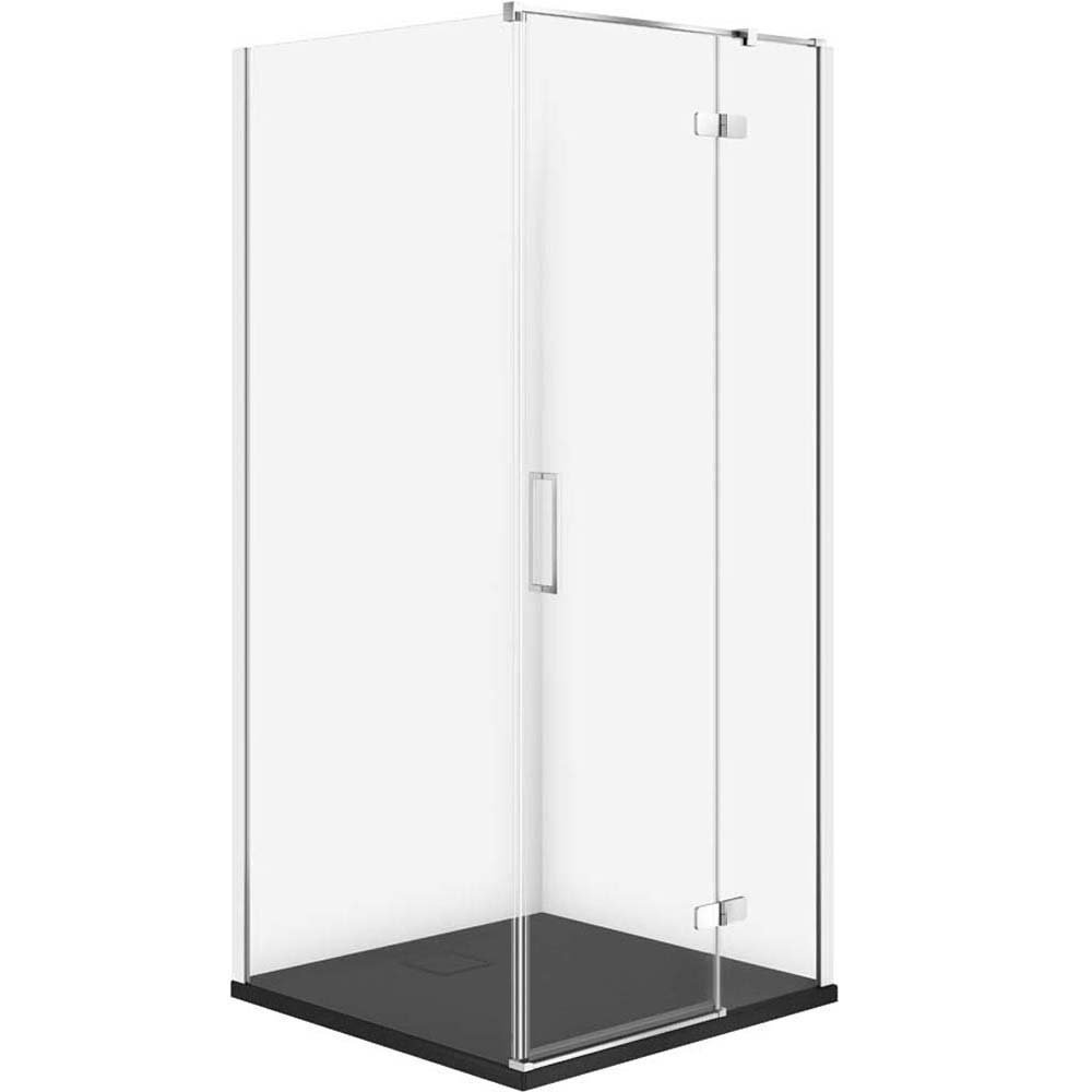 CERSANIT JOTA sprchový kout pravý chrom 90x90 se sprchovou vaničkou TAKO slim black matt S601-328
