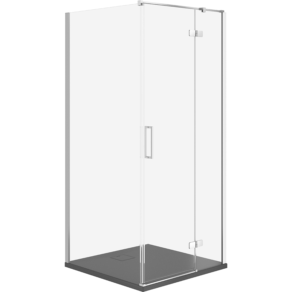 CERSANIT JOTA sprchový kout pravý chrom 80x80 se sprchovou vaničkou TAKO slim grey matt S601-144
